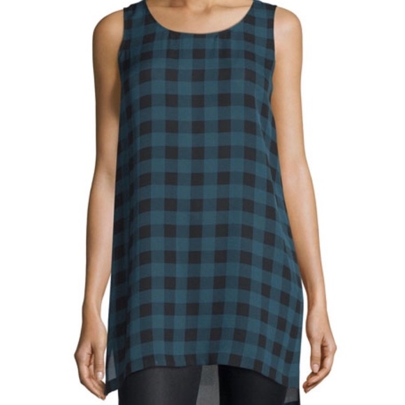Eileen Fisher Tops - Eileen Fisher buffalo plaid silk tunic